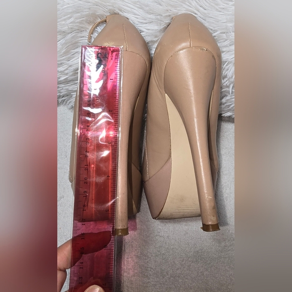 Blush Steve Madden Heels Aomplis Leather Upper S-6 - Picture 4 of 16
